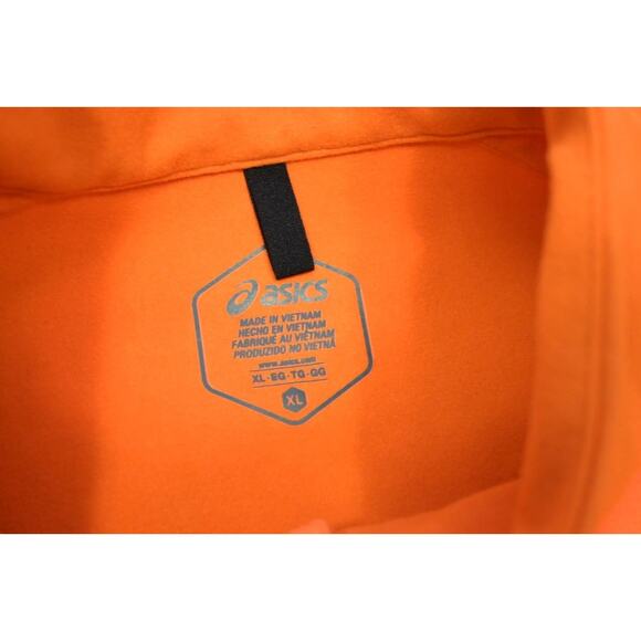 Asics H1 Running 1/4 Zip Fleece Jacket Athletic Orange Performance Mens Size XL - Picture 9 of 12